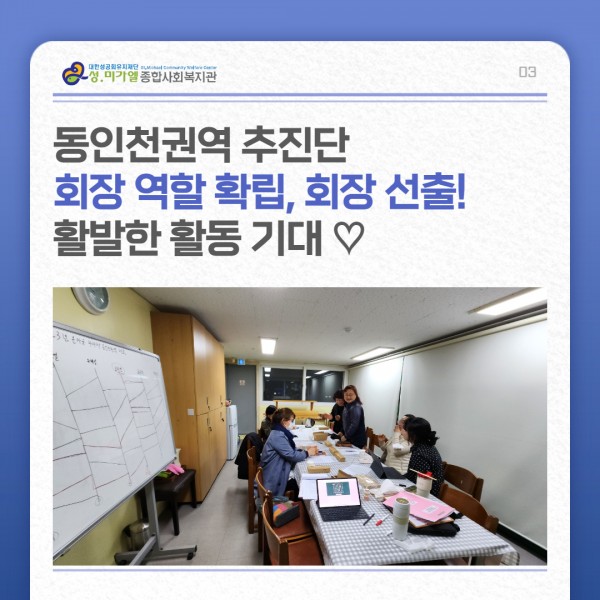 동인천권역 추진단 회장 역할 확립, 회장 선출하는 모습